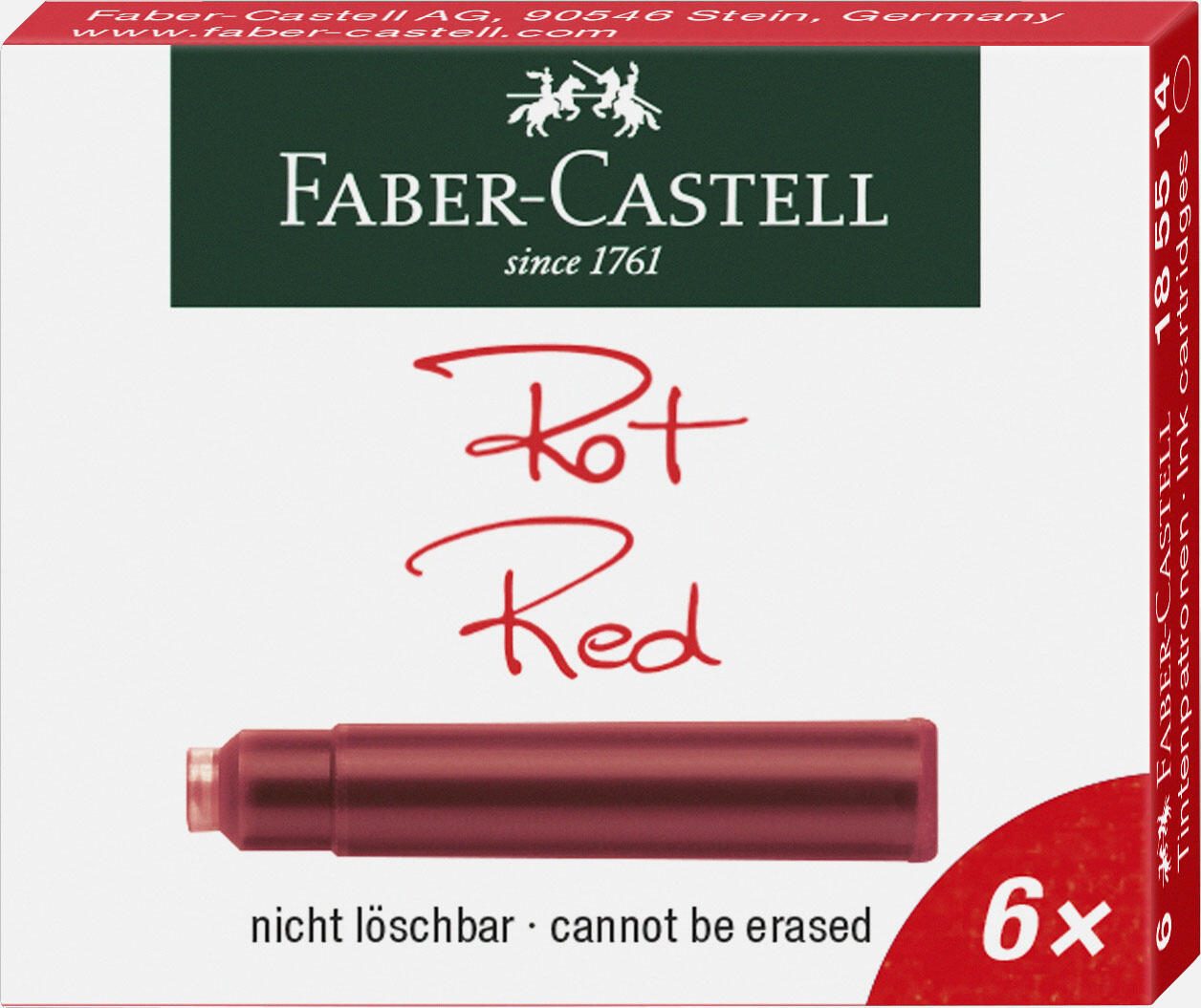 FABER-CASTELL Tintenpatronen für Füller rot FABER-CASTELL Tintenpatronen für Füller rot
